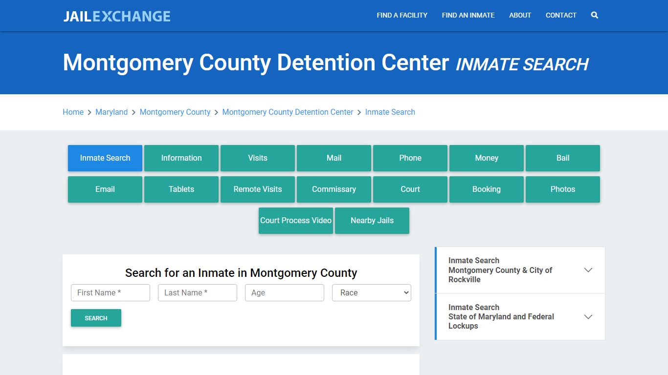 Montgomery County Detention Center Inmate Search - Jail Exchange